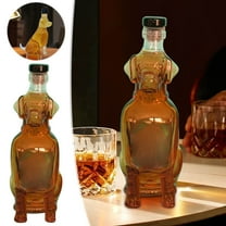 FHBVT Unique Whiskey Dog Bottle Glass Decanter Set with Humorous Design 125ml Glass Whiskey Decanter for Home Bar or Decorative Use Excellent Gift for Enthusiasts Unique Conversation Piece