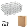 thumbnail image 1 of FHBVT Upgrade Fryer Rack Stainless Steel Stackable Dehydrator Racks for Air Fryer 4.2QT - 5.8QT, Food-Grade Material, Height Adjustable for Efficient Cooking, Ideal for Family Meals Large Gatherings, 1 of 1