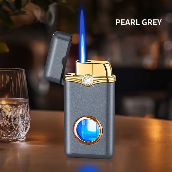 FHBVT Vintage Trench Lighter Steampunk Transparent Visible Gas Tank Portable Pocket Lighter for Cigarette Pipe Ignition Camping Outdoor Activities Daily Use Unique Cool Fashion Ignition Tool