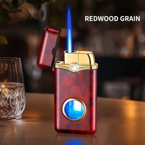 FHBVT Vintage Trench Lighter Steampunk Transparent Visible Gas Tank Portable Pocket Lighter for Cigarette Pipe Ignition Camping Outdoor Activities Daily Use Unique Cool Fashion Ignition Tool