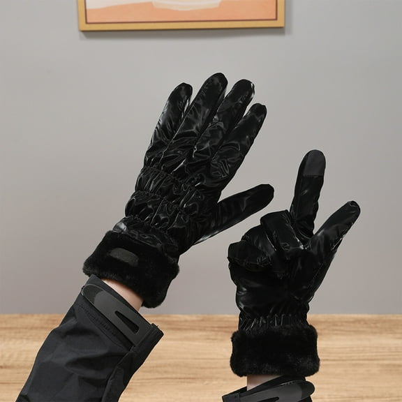 FHBVT Warm Winter Gloves for Women Plus Velvet Thickened Windproof Cold Proof Touchscreen Cycling Ski Gloves Outdoor Autumn Winter Student Fashion Soft Comfortable Stylish for Daily Wear