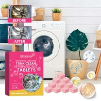 FHBVT Washing Machine Cleaner Tablets, Powerful Deodorizing Cleaning for All Washing Machines Effective Odor Removal Residue Dissolution Keeps Your Washer Fresh Clean Ideal for Household Use