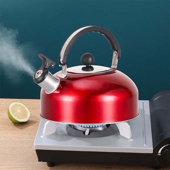 FHBVT Whistling Tea Kettle,Stainless Steel Teapot with Ergonomic Handle,Efficient Boiling Whistles When Water Boils Safety for Stove Top Kitchen