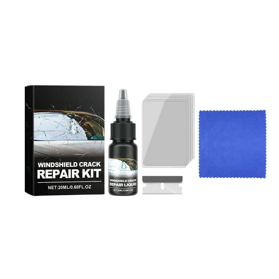 FHBVT Windshield Crack Repair Kit Liquid Glass Repair Fast Penetration Quick Cure Epoxy Resin Restore Strength Transparent Finish for Front Side Car Windows Automotive Use