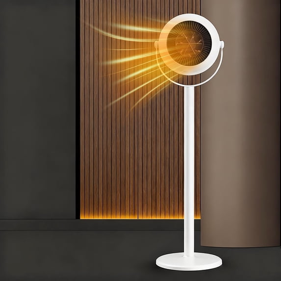 FHBVT Winter Floor-standing Warm Air Blower Adjustable Telescopic Height Efficient Fast Heating Overheat & Tip-Over Dual Protection Portable Low Noise for Home Office Bedroom Indoor Space Heating