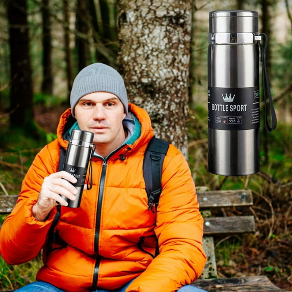 FHBVT Winter Portable Insulated Cup, 800mL Large Capacity Stainless Steel Thermos for Outdoor Use, Keeps Drinks Hot Cold for 24 Hours, Perfect for Hiking, Travel, Camping, Road Trips Daily Commutes