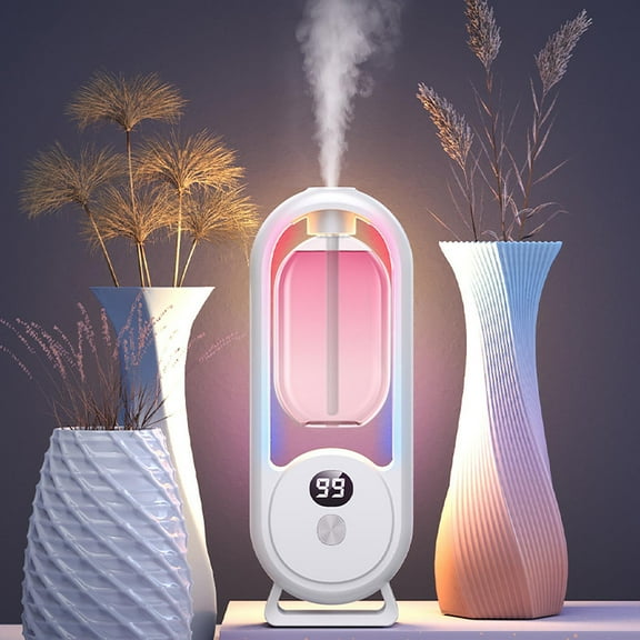 FHBVT Wireless Intelligent Aromatherapy Diffuser 50ml Automatic Fragrance Spray 360° Atomization Deodorizer 5 Gear 24H Cycle Wall Desktop Dual Use for Home Hotel Bathroom Office Air Freshener