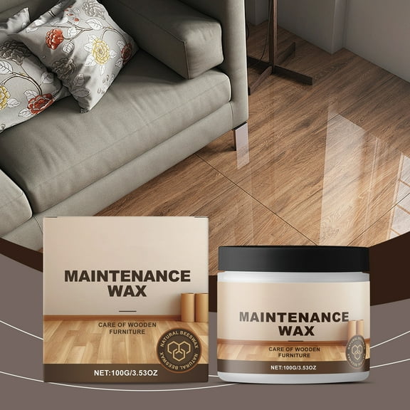 FHBVT Wood Floor Care Wax 100G Beeswax Polishing Wax Multi Purpose Cleaner For Wooden Floors Cabinets Furniture Surface Scratch Remover Grease Dissolver Restore Shine For Living Room Bedroom Use