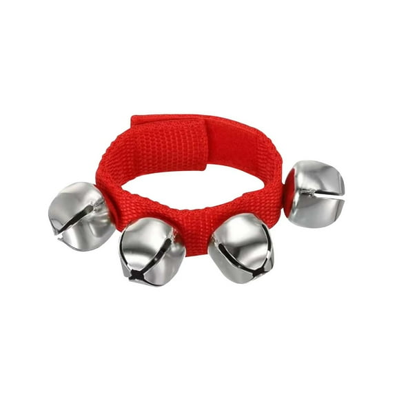 FHBVT Wrist Bells Jingle Bells Ankle Bells Musical Percussion Instruments Adjustable Nylon Metal Strap 4 Bells for Party Christmas Family Celebration Music Performance Indoor Outdoor Use