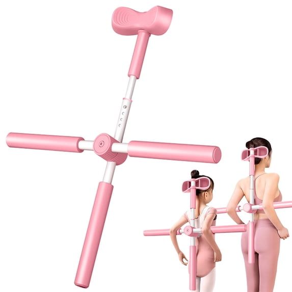 FHBVT Yoga Pilates Stick Adjustable Posture Correction Rod Back Stretching Tool Thickened Stainless Steel Non Slip Foam Handle for Home Gym Yoga Pilates Dance Training Fitness Supplies