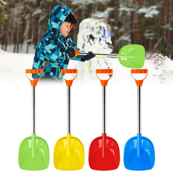 FHBVT Youth Snow Shovel 23 Inch Stainless Steel Handle D Grip Ergonomic Design Lightweight Snow Removal Tool For Winter Driveway Patio Sidewalk Camping Skiing Outdoor Activity Accessory