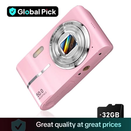 FHD 1080P Digital Camera with SD Card, 16X Digital Zoom Camera, Portable Mini Camera for Teenagers Students Boys Girls, Point and Shoot Camera for Gifts, Tech Gadgets, Gift, Pocket Camera