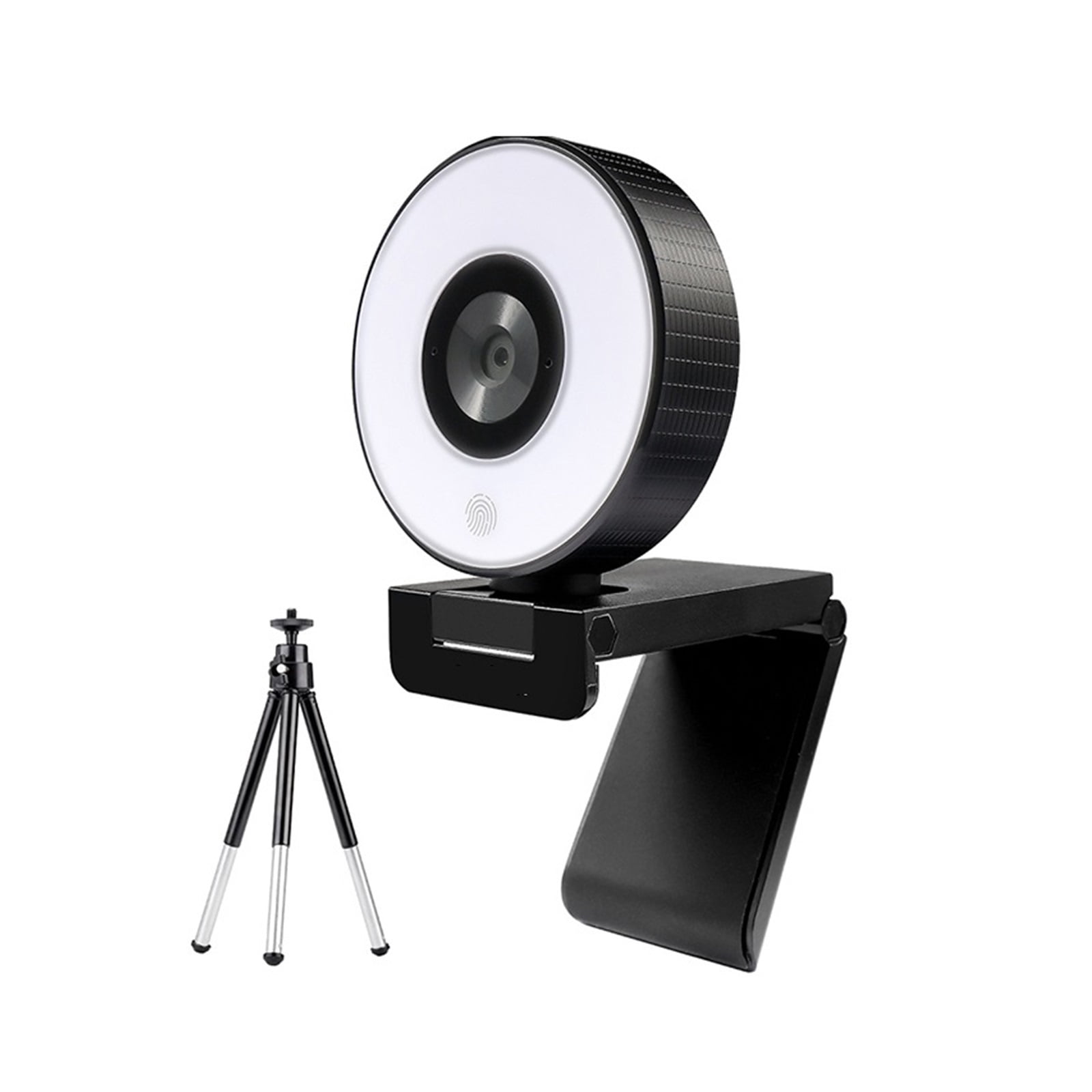 FHD 1080P Fixed Focus Live Streaming Webcam With Dual Ring Light 30FPS USB Tripod Web Camera For PC Laptop For Conferencing ,HD Video