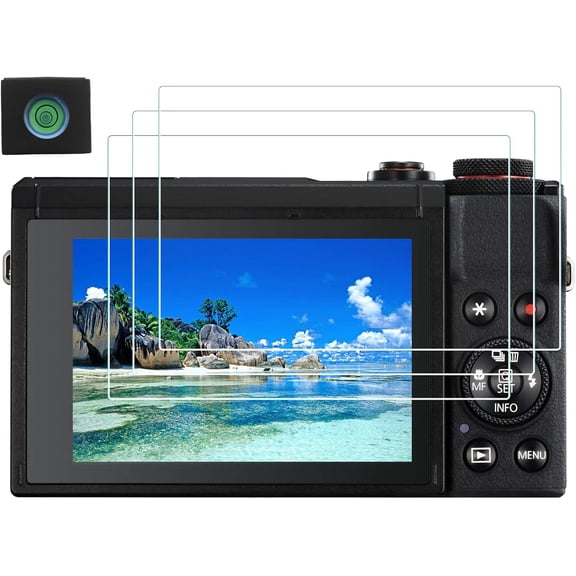 FHDFHD G7 X Mark III Screen Protector for Canon PowerShot G7X Mark III mark3 Digital Camera (for accessories), [3 Pack] LCD Tempered Glass Film 0.3mm High Definition 9H Hardness