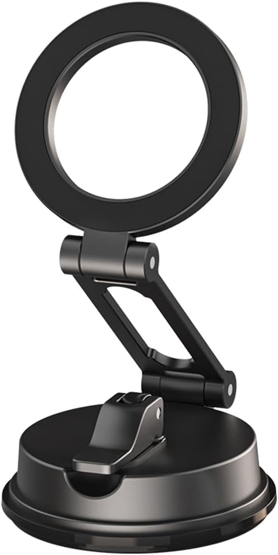 FHDFHD for MagSafe Car Mount Magnetic Phone Holder 360°Rotation Suction Cup Phone Mount for Car Foldable Adjustable Stable Cradle Compatible with iPhone 17/16/15/14/13/12 Series Android