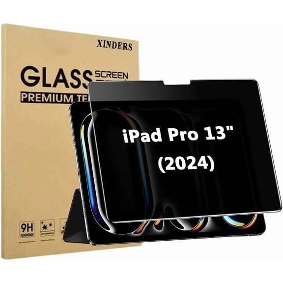 FHDFHD Privacy Screen Protector for iPad Air 13 Inch M3 2025 & M2 2024 (7th/6th Generation) & iPad Pro 13 Inch M4 7th Gen, Anti-Spy, Anti-Scratch, Bubbles Free, Apple Pencil Compatible, 1 Pack