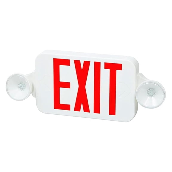 FHEC30WR Firehorse Emergency Exit Light/Sign Combo- Micro Led, White with Red Lettering