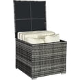 thumbnail image 1 of FHFO Outdoor Wicker Storage Box,88 Gallon Rattan Deck Box, Aluminum Frame Storage Bin for Cushion Pillows, Towels, Garden Tools, Toys, Brown,Grey, 1 of 7