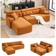 thumbnail image 1 of FFH 104.7" Cloud Sectional Sofa Couch with L-Shape Chaise,Modern Cloud Sleeper Sofa with Deep Seat,Modular Sectional Sofa Couches for Living Room,Apartment,Office,No Assembly Required(Orange), 1 of 10