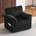 thumbnail image 1 of FFH 33" Swivel Accent Chair, Corduroy Armchair Lounge Chair, Single Sofa Chair, Dark Gray, 1 of 7