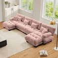 thumbnail image 1 of FFH 173.2" Modular Sectional Sofa, U Shaped Couch for Living Room, 4-Seater Comfy Cloud Couch with Deep Seat (Chenille Pink, 4 Seater with 2 Ottomans), 1 of 11