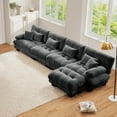 thumbnail image 1 of FFH Modular Cloud Sofa, 173.2" Oversized 4 Seater L-Shaped Sectional Couch, Tufted Modern Sofa with Deep Seat (Chenille Dark Gray, 4 Seater with 1 Ottoman), 1 of 11