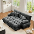 thumbnail image 1 of FFH Loveseat with Chaise, 94.4" Oversized U Shaped Cloud Sofa, Modular Sectional Sleeper Sofa (Chenille Dark Gray, 2 Seater with 2 Ottomans), 1 of 11
