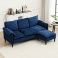 thumbnail image 1 of FFH Sectional Sofa Modular with Ottomans with Storage, 78" Cloud Couch Sectional with Comfy Armrests & Seat, 4 Seater L Shaped Couches for Living Room Apartment, Solid Wood Frame, Dark Blue, 1 of 10