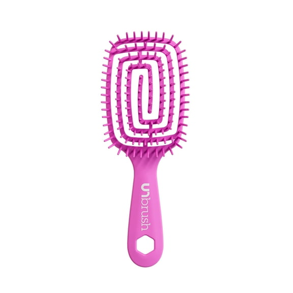 FHI Heat® UNbrush Flex Detangling Brush, Pain-Free Brushing on All Wet or Dry Hair Types, Pink, 8"