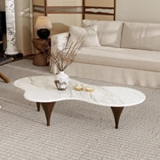 FHKJ HOME Coffee Table, 54.72-Inch Cloud-Shaped Sintered Stone Top