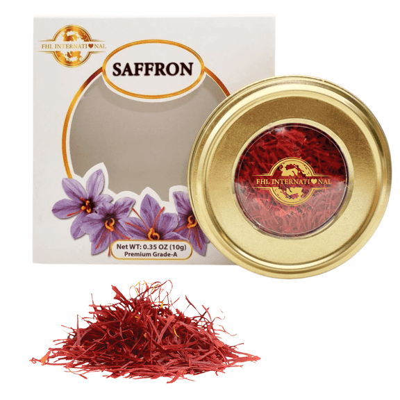 FHL Premium Saffron Threads, Grade A, 10g (0.35 oz)