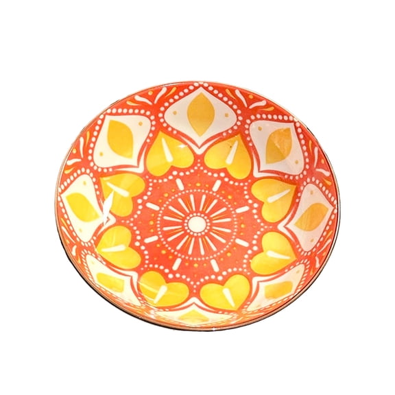 FHLFN717 Bohemian 5-inch Small Hotel Ceramic Tableware Hot Pot Appetizer Snack Dessert Plate for Home Kitchen Dining Restaurant Display