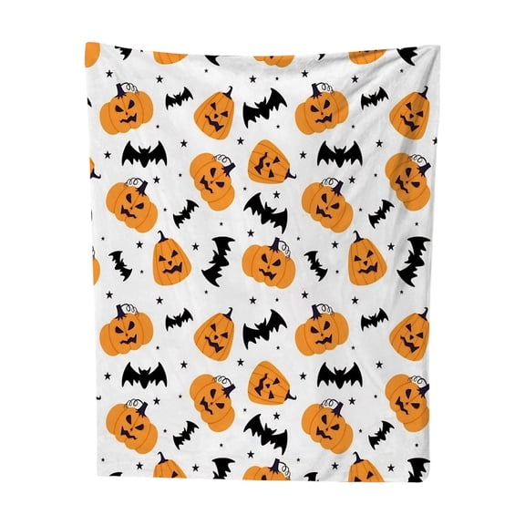 FHLFN717 Halloween Outdoor Decorations Halloween Print Throw Blanke Soft LigFlannel Nap BlanketCozy Warm Halloween Patterned BlanketDecorative Portable Blanket For Office Bedroom Sofa