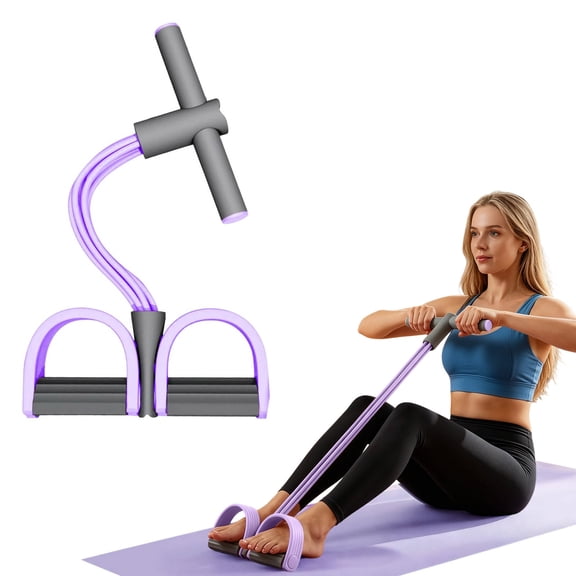 FHLFN717 Pedal Resistance Bands with Handles, Multifunction Elastic Yoga Resistance Band, Natural Rubber Foot Pedal Resistance Bands, Stretching Workout Fitness Bands for Abdomen, Waist, Arm, Leg