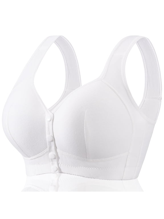 Daisy Bras for Older Women Floral Plus Size Bra Wireless Front Closure Bras for Senior Daisy Comfort Tshirt Bra