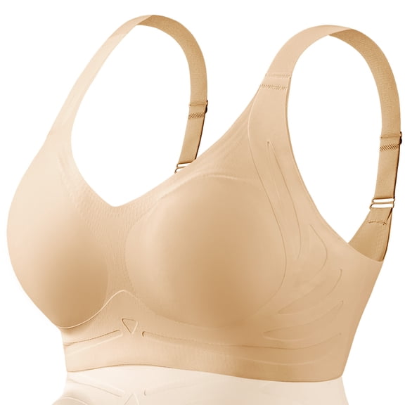 FHTECO Jelly Smoothing Bra Anti Sagging Wireless Push Up Bras for Women No Underwire Full Coverage Bra Seamless Bras for Women