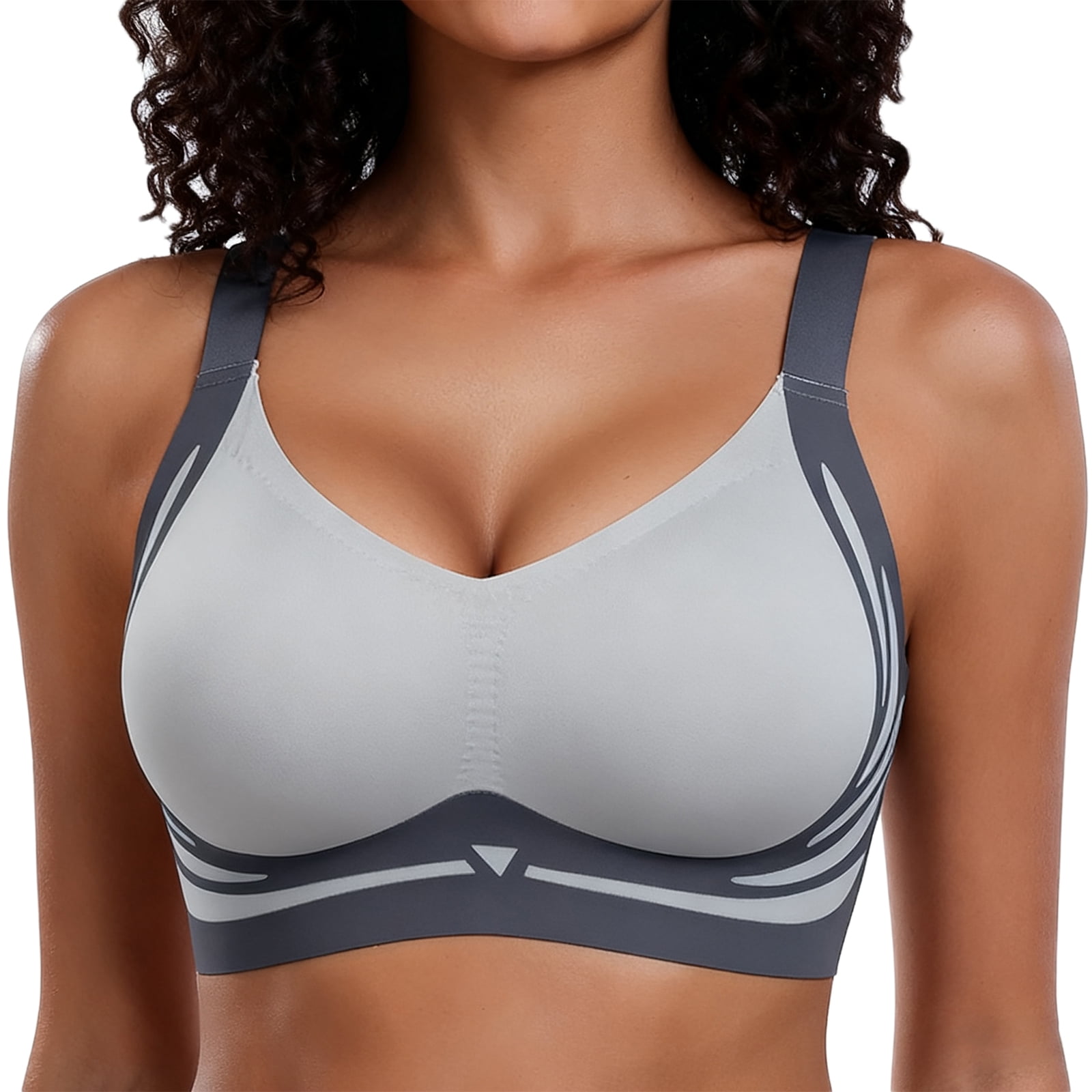 FHTECO Jelly Smoothing Bra Anti Sagging Wireless Push Up Bras for Women No Underwire Full Coverage Bra Seamless Bras for Women