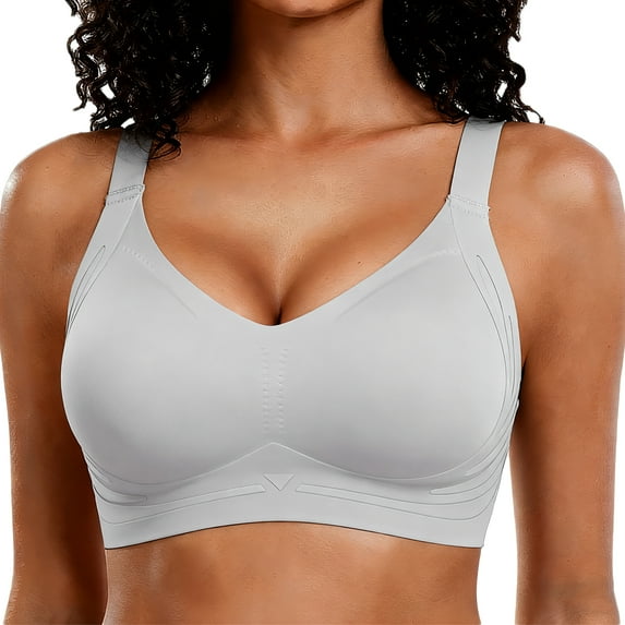 FHTECO Jelly Smoothing Bra Anti Sagging Wireless Push Up Bras for Women No Underwire Full Coverage Bra Seamless Bras for Women