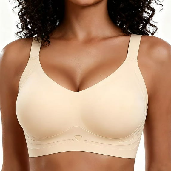 FHTECO Jelly Smoothing Bra Anti Sagging Wireless Push Up Bras for Women No Underwire Full Coverage Bra Seamless Bras for Women