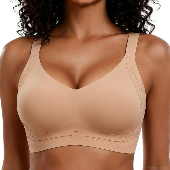 FHTECO Jelly Smoothing Bra Anti Sagging Wireless Push Up Bras for Women No Underwire Full Coverage Bra Seamless Bras for Women