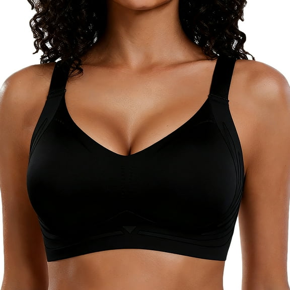 FHTECO Jelly Smoothing Bra Anti Sagging Wireless Push Up Bras for Women No Underwire Full Coverage Bra Seamless Bras for Women