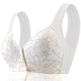 thumbnail image 1 of FHTECO No Underwire Lace Bras for Women Sponge Cup Front Closure Bras for Seniors Plus Size Full Coverage Bras No Wire Bras, 1 of 3