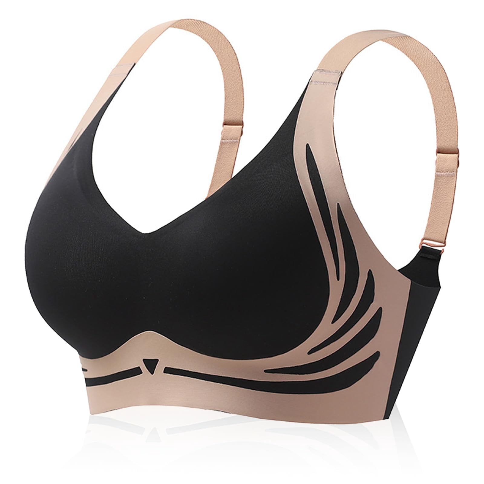 FHTECO Smoothing Bra Anti Sagging Wireless Push Up Bras for Women No ...