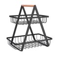FHWM 2 Tier Countertop Fruit Basket,Portable Fruit Bowle Basket for