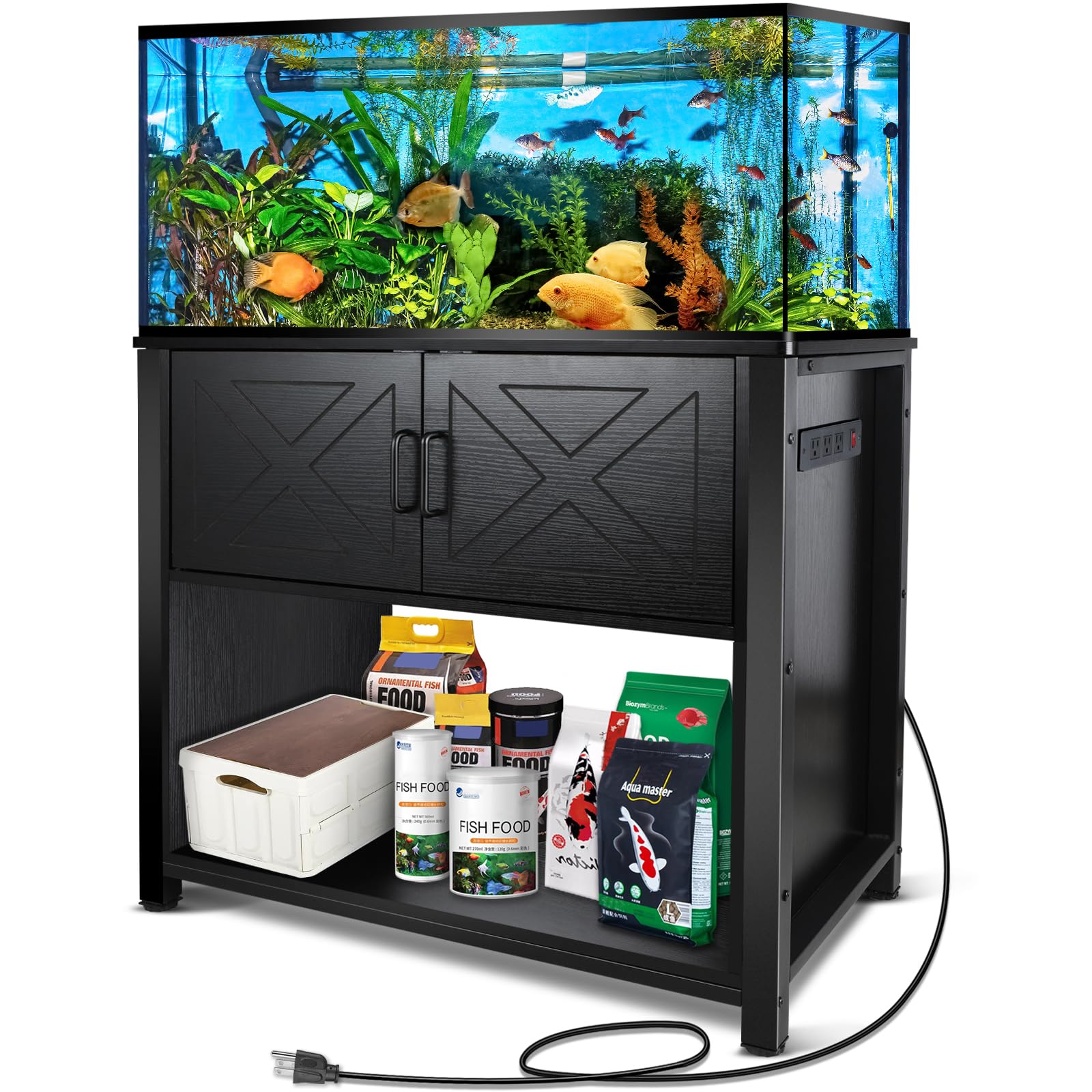 FHWMC Aquarium Stand 40 Gallon Tank Stand with and Outlets