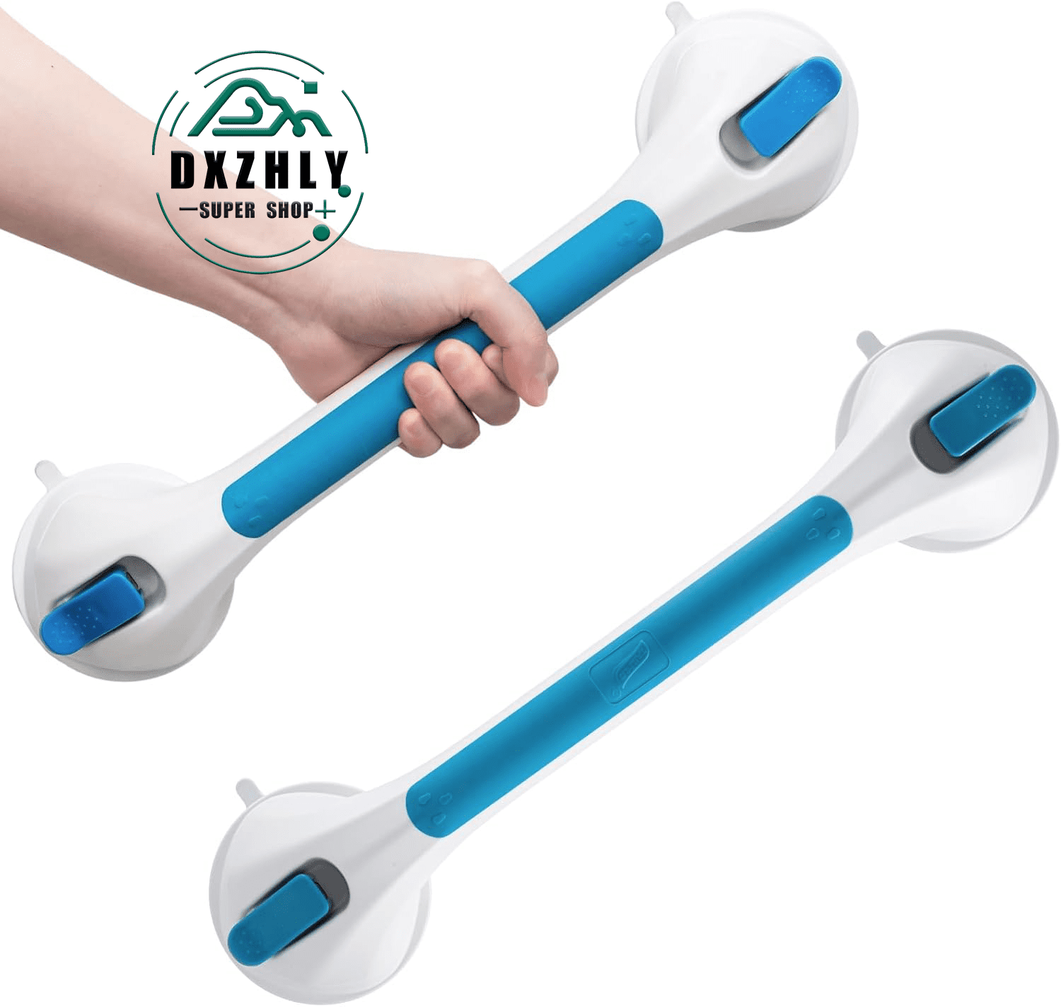 FHWMFCH Shower Grab Bars for Seniors, 16 Inch 2 Pack Suction Grab Bars for Bathtubs and Showers