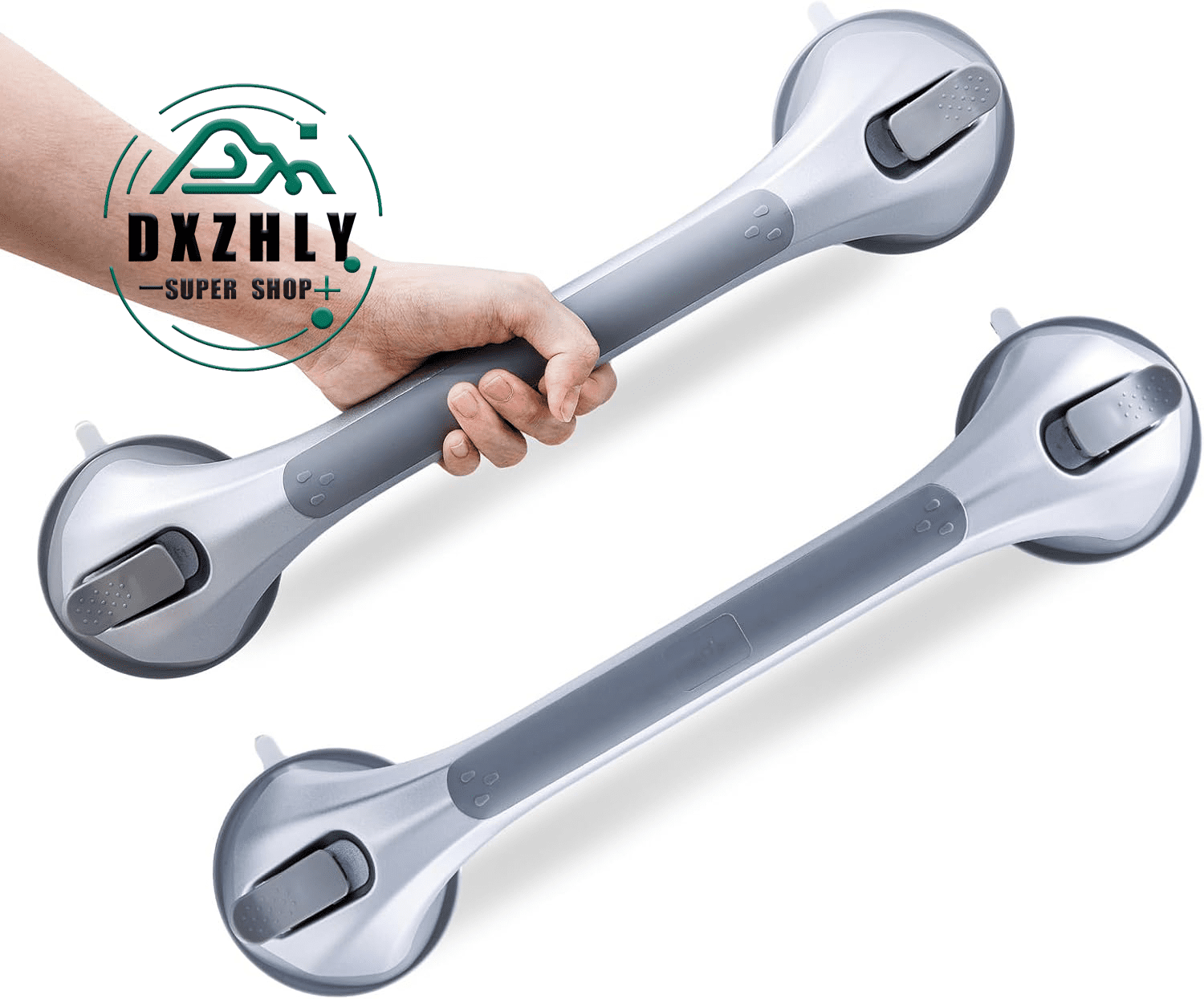 FHWMFCH Shower Grab Bars for Seniors, 16 Inch 2 Pack Suction Grab Bars for Bathtubs and Showers