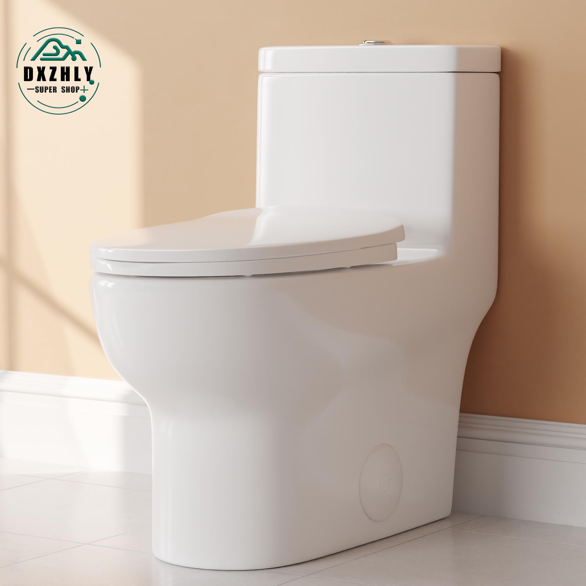 FHWMLCDV1F026 Elongated One Piece Toilet, Dual Flush 0.8/1.28 GPF