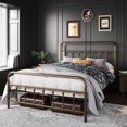 FHWMMZZ Full Size Victorian Style Metal Bed Frame with Headboard
