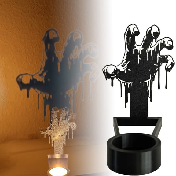 FHalloween Shadow Stand Candle Holder Creates Eerie Shadow Effects for Tabletop Party Centerpiece Spooky Home Decor Display